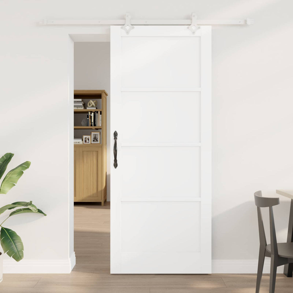 Sliding Door 86 x 211 cm Engineered Wood White