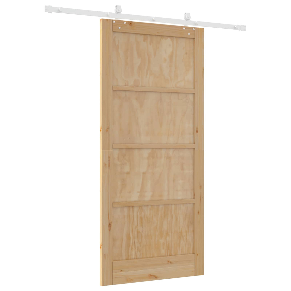 Sliding Door 93 x 202 cm Engineered Wood Natural and White