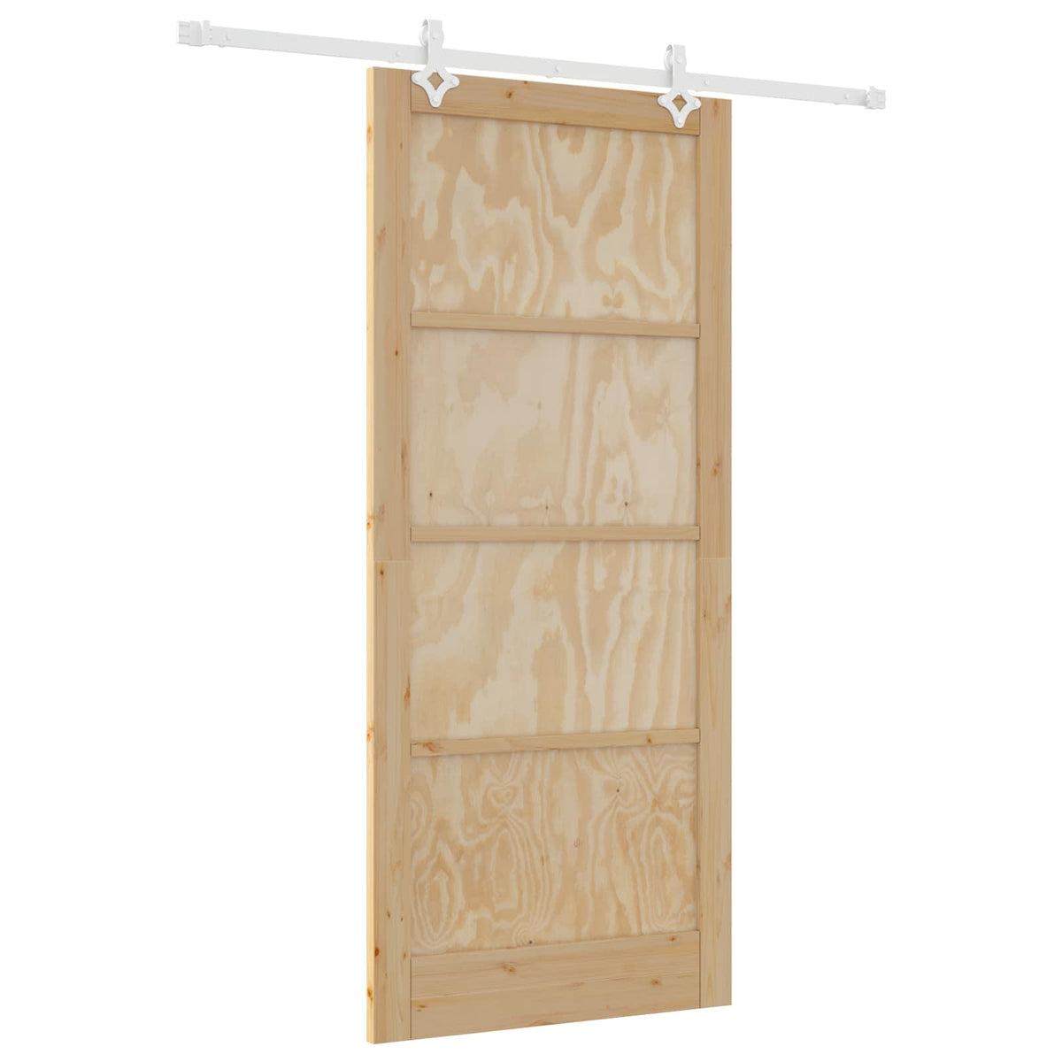 Sliding Door 93 x 211 cm Engineered Wood Natural and White