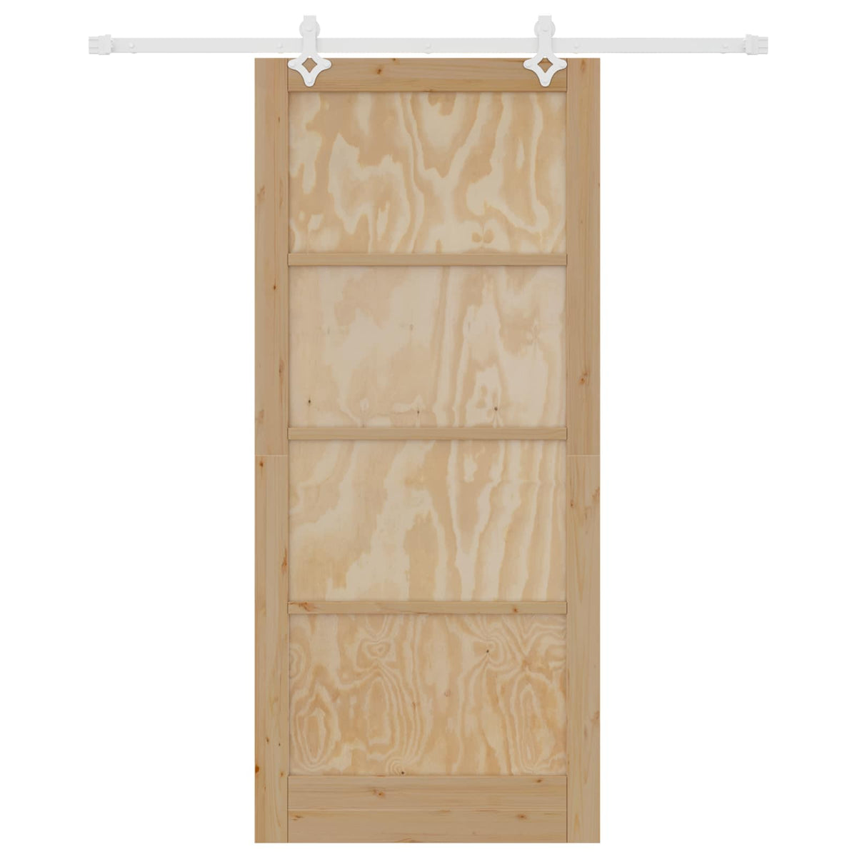 Sliding Door 93 x 211 cm Engineered Wood Natural and White