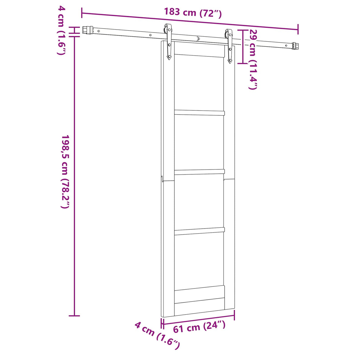 Sliding Door ORKDAL 61 x 198.5 cm Engineered Wood
