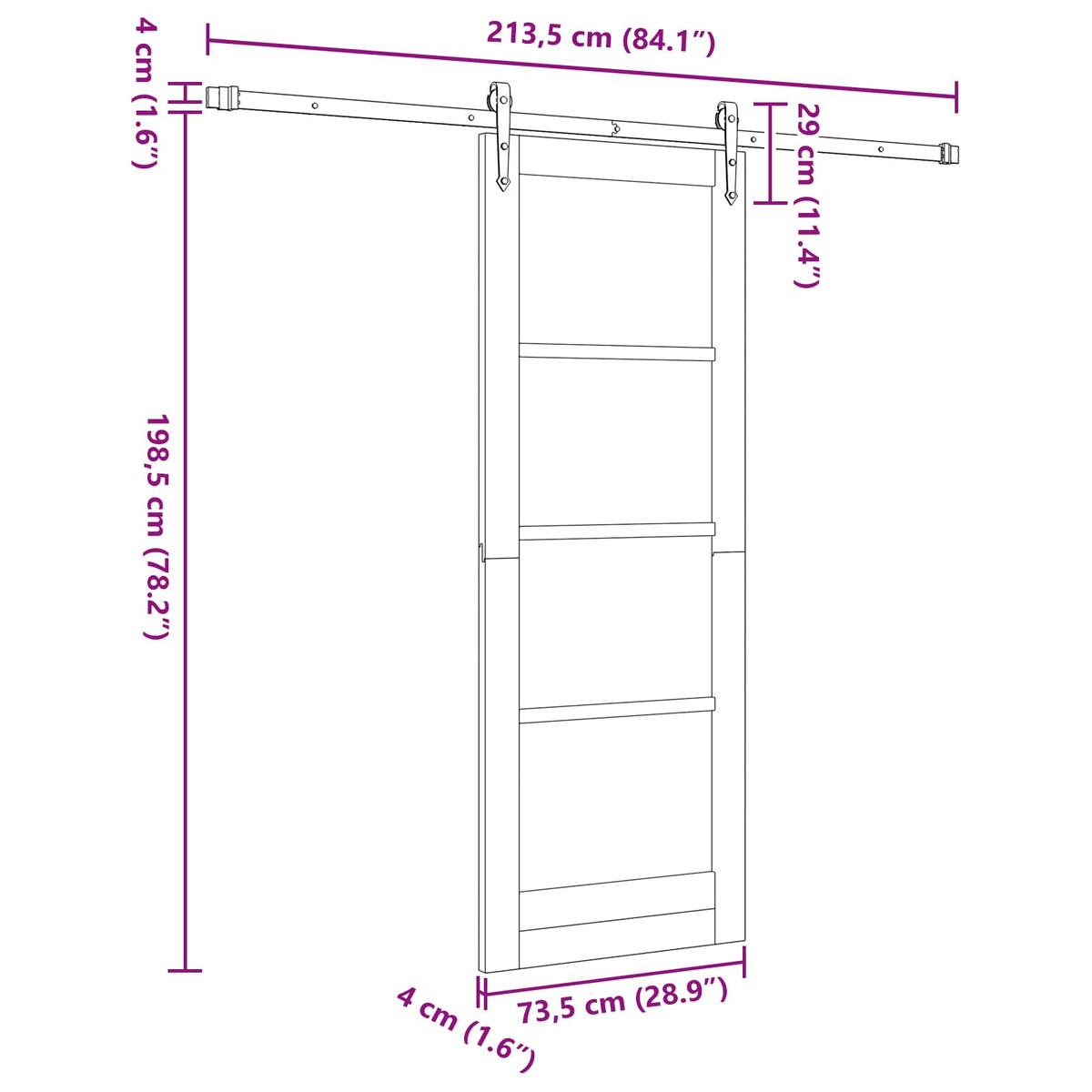 Sliding Door ORKDAL 73.5 x 198.5 cm Engineered Wood