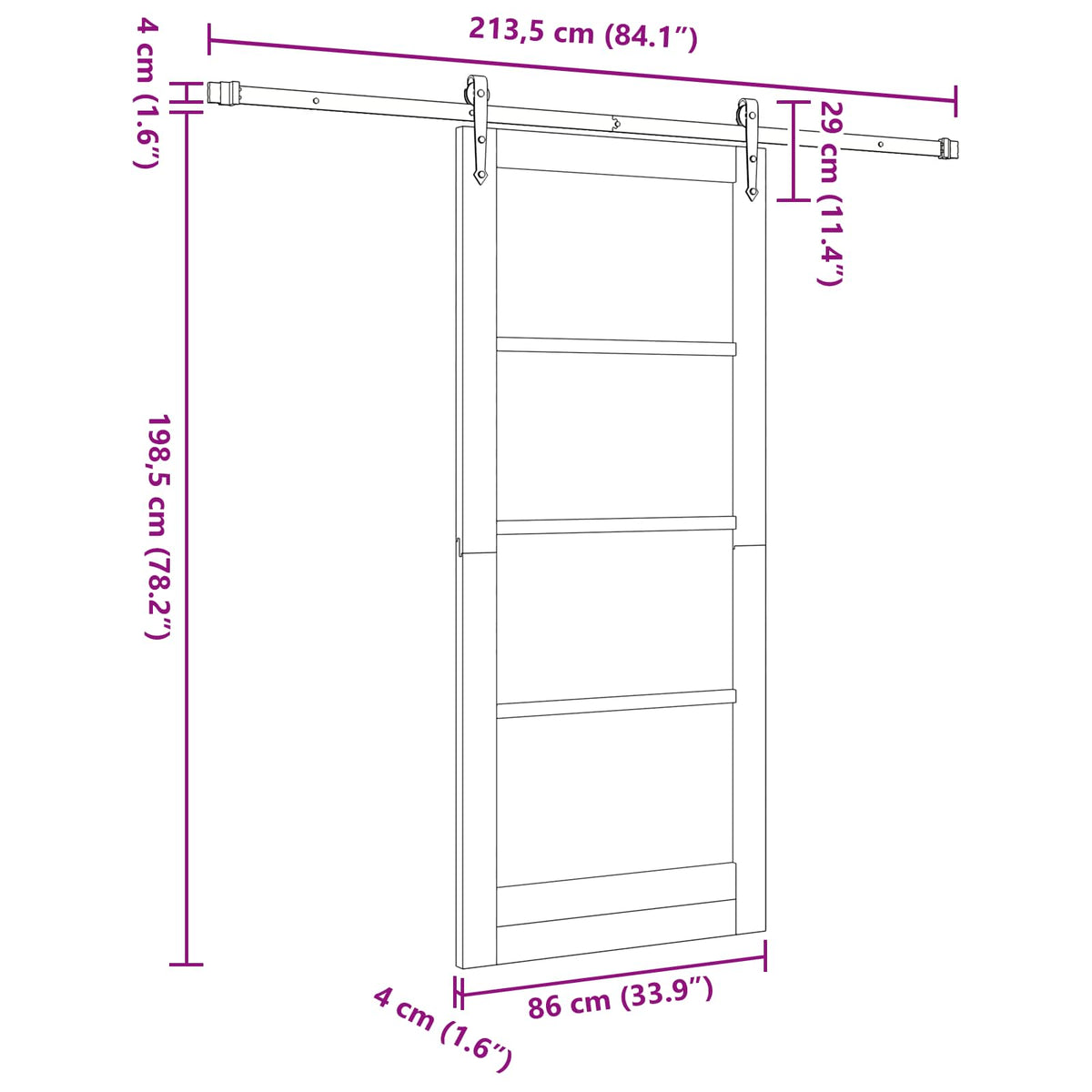 Sliding Door ORKDAL 86 x 198.5 cm Engineered Wood