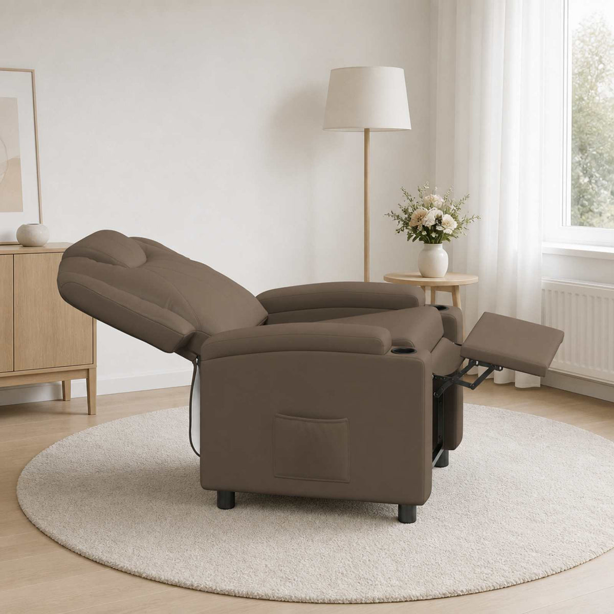 Recliner Chair Grey 75 x 95 x 106 cm Fabric