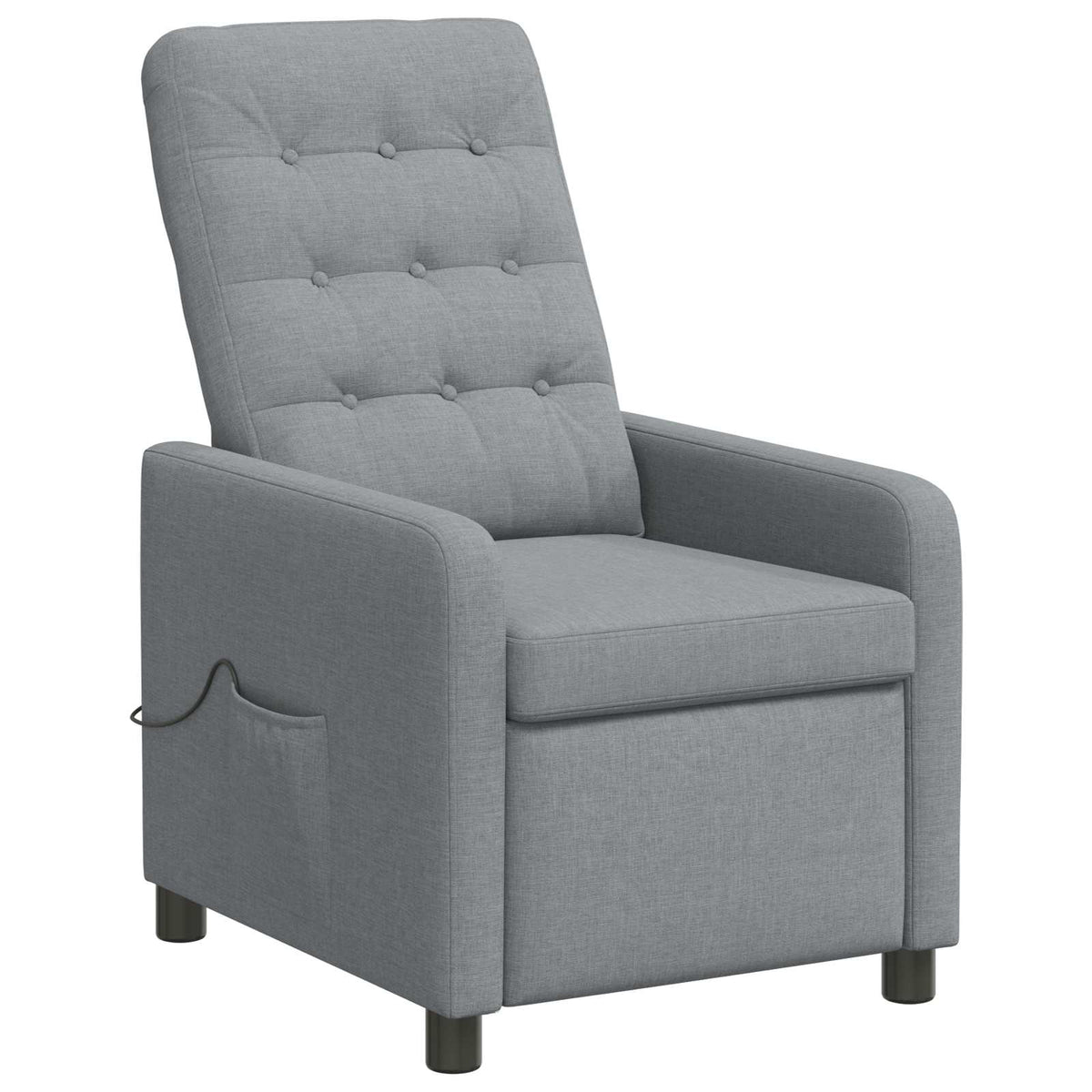Recliner Massage Chair Light Grey 65 x 93 x 102 cm Fabric