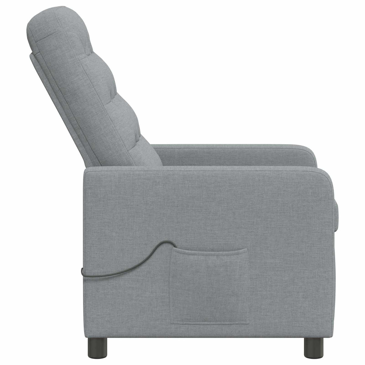 Recliner Massage Chair Light Grey 65 x 93 x 102 cm Fabric