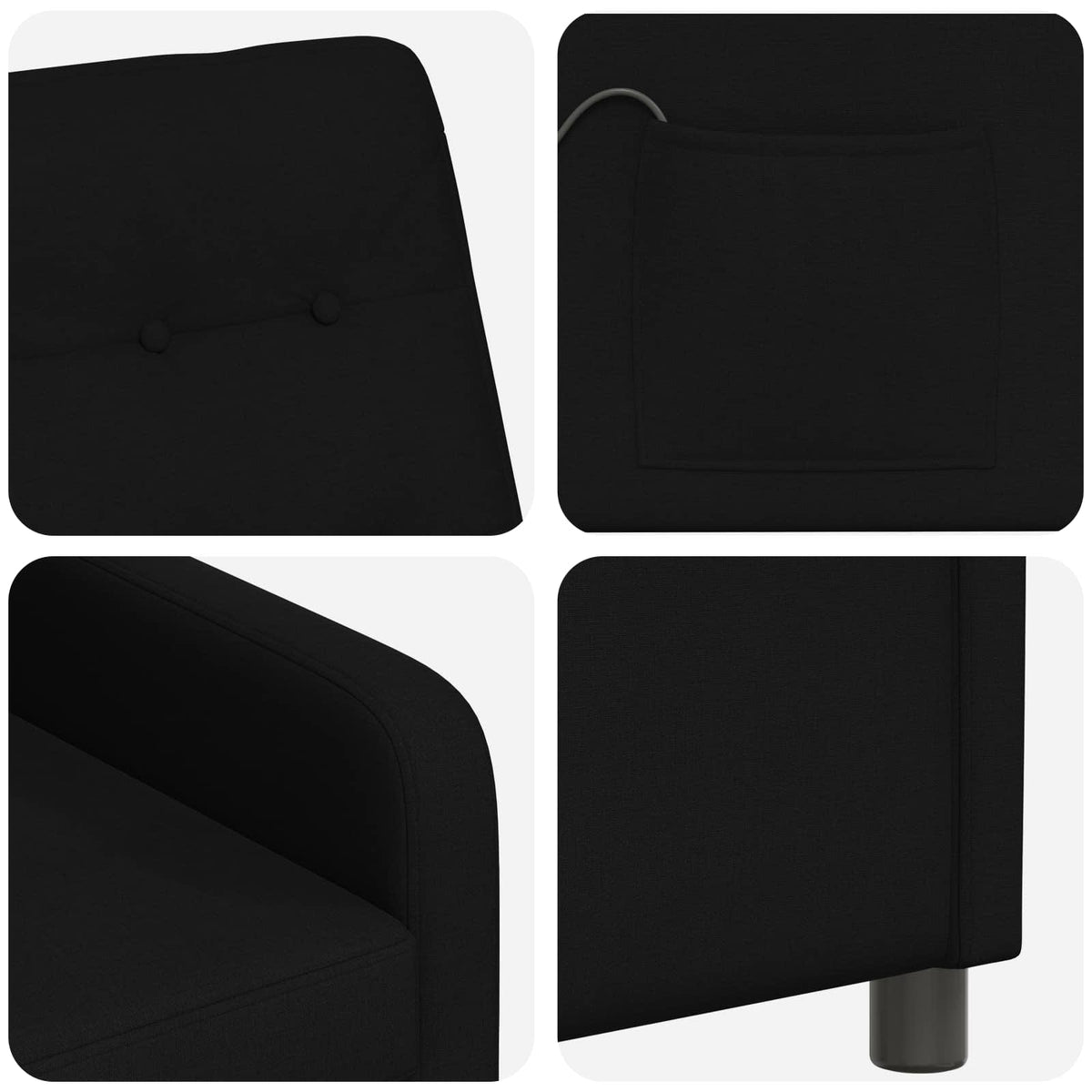 Recliner Massage Chair Black 65 x 93 x 102 cm Fabric