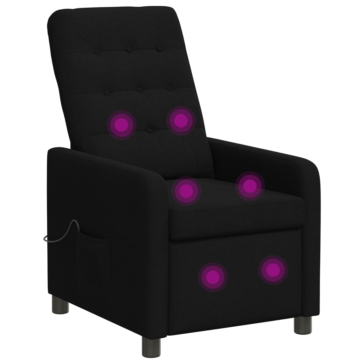 Recliner Massage Chair Black 65 x 93 x 102 cm Fabric