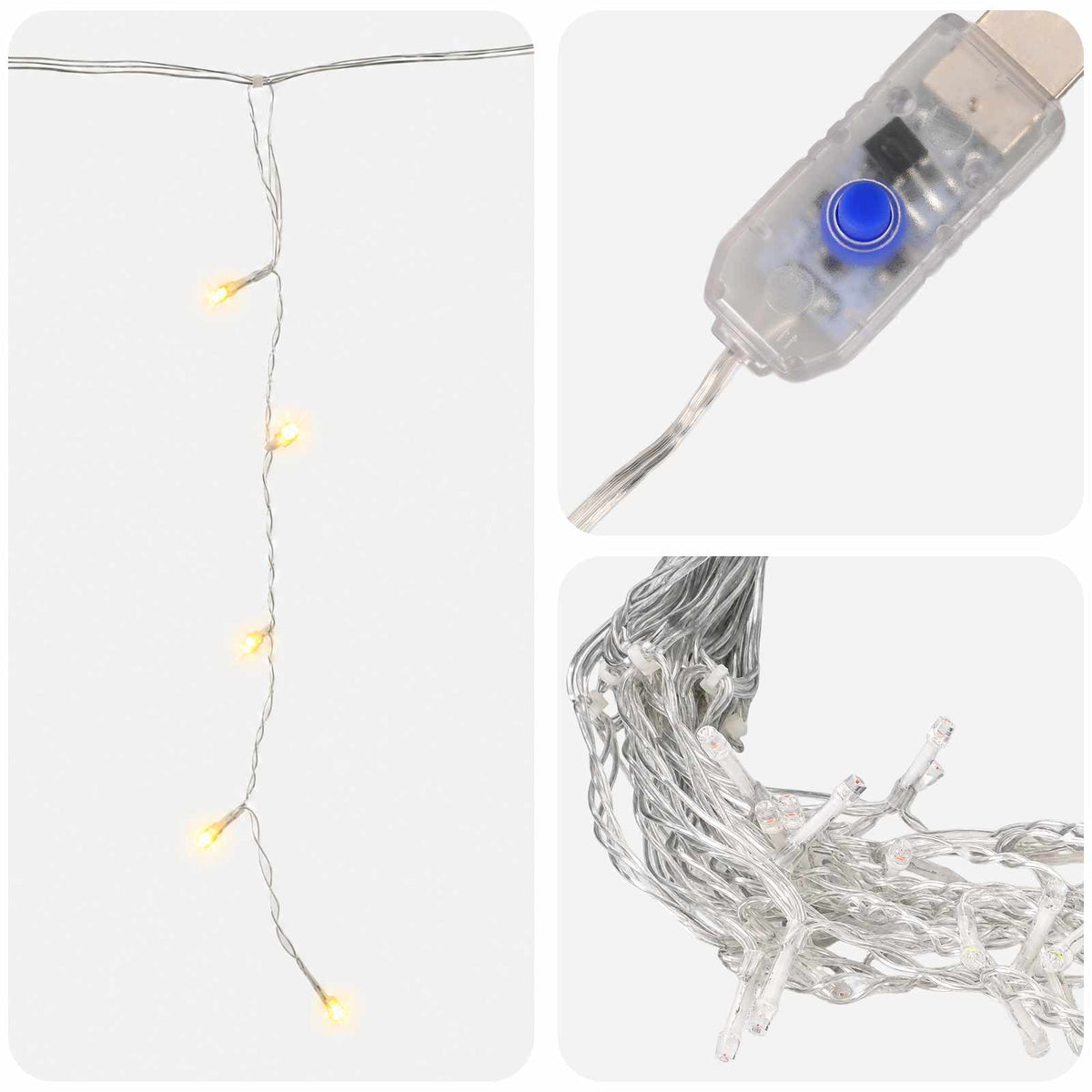 Curtain Lights 210 LEDs Warm White 500 x 72 cm