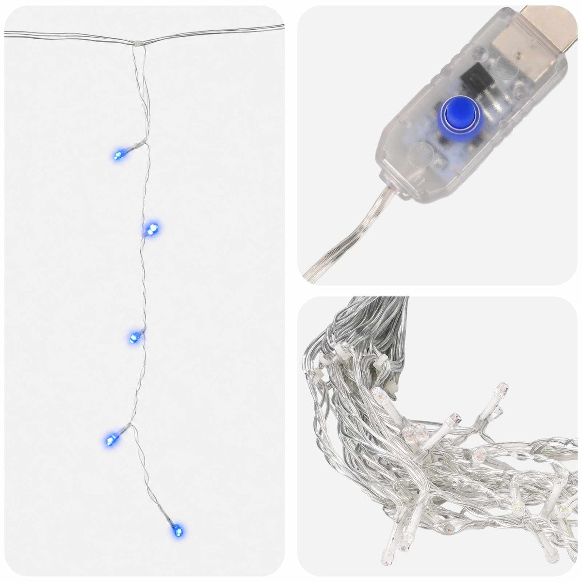 Curtain Lights 210 LEDs Blue 500 x 72 cm