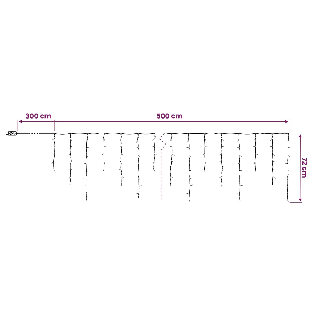 Curtain Lights 210 LEDs Multicolour 500 x 72 cm