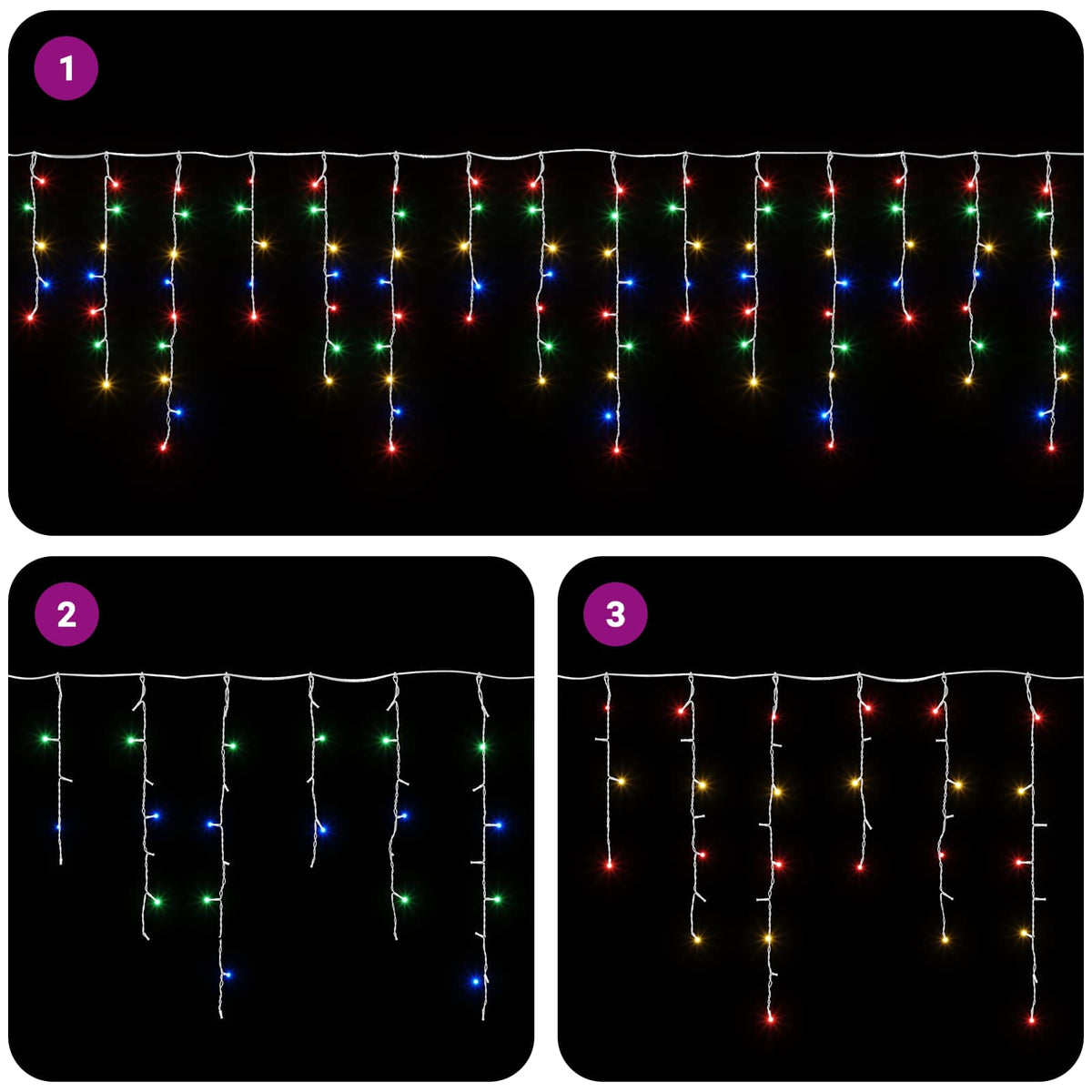 Curtain Lights 210 LEDs Multicolour 500 x 72 cm