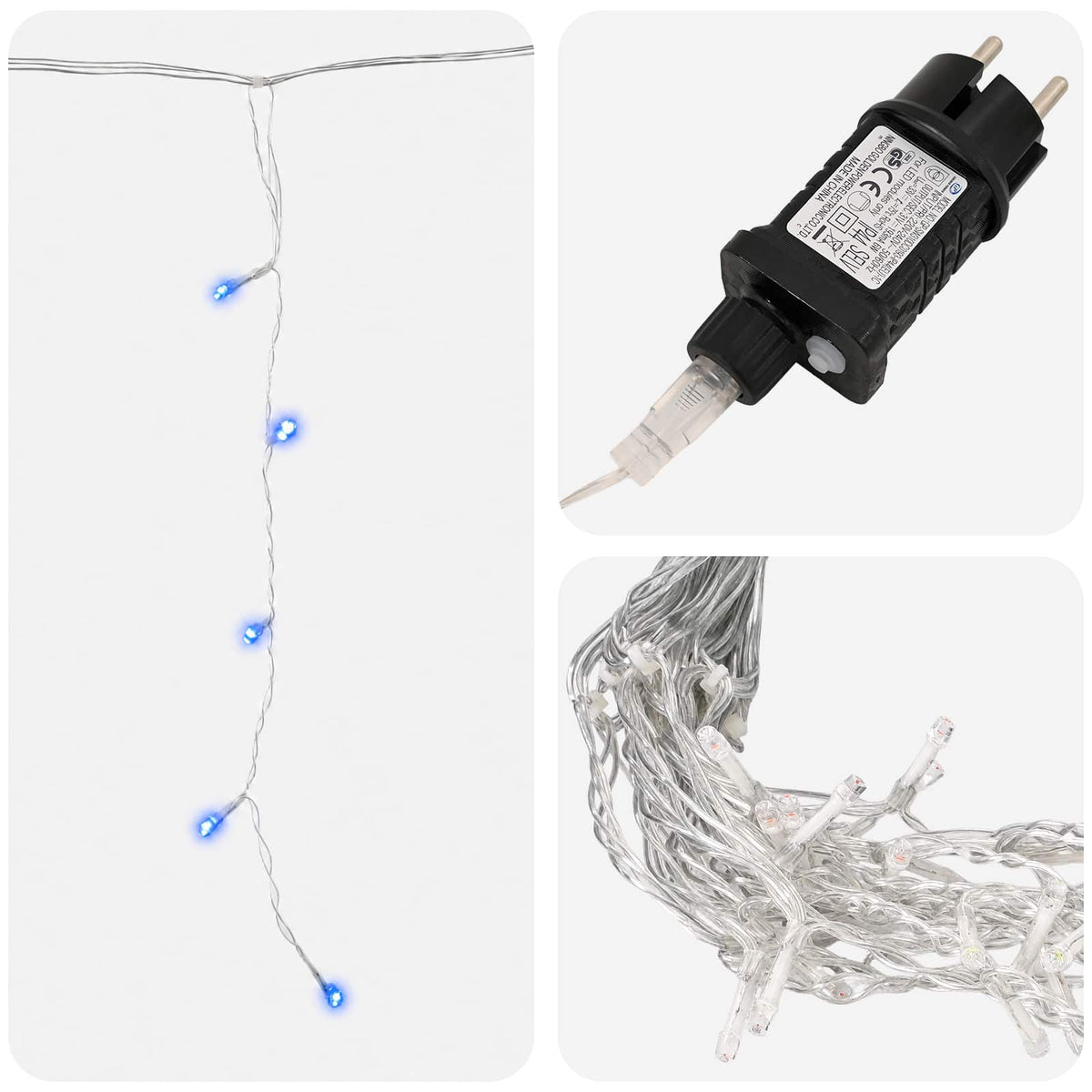 Curtain Lights 798 LEDs Blue 2000 x 72 cm
