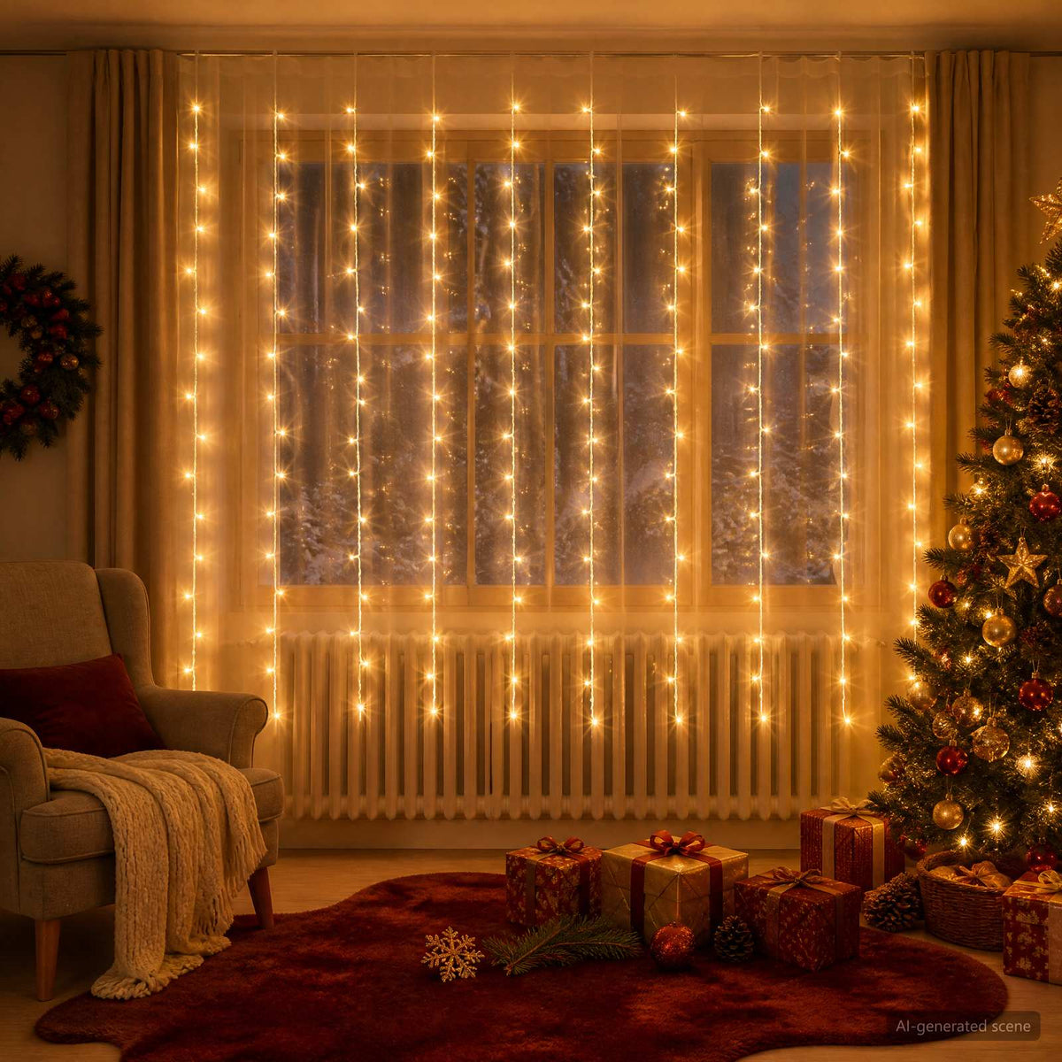 Curtain Lights 200 LEDs Warm White 300 x 200 cm
