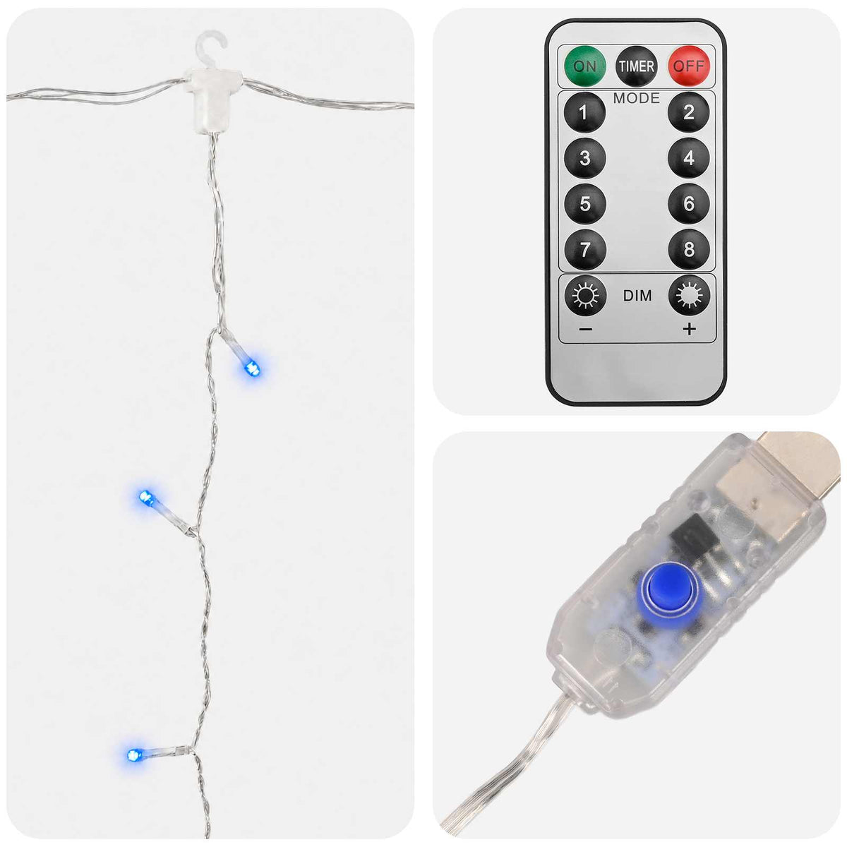 Curtain Lights 200 LEDs Blue 300 x 200 cm