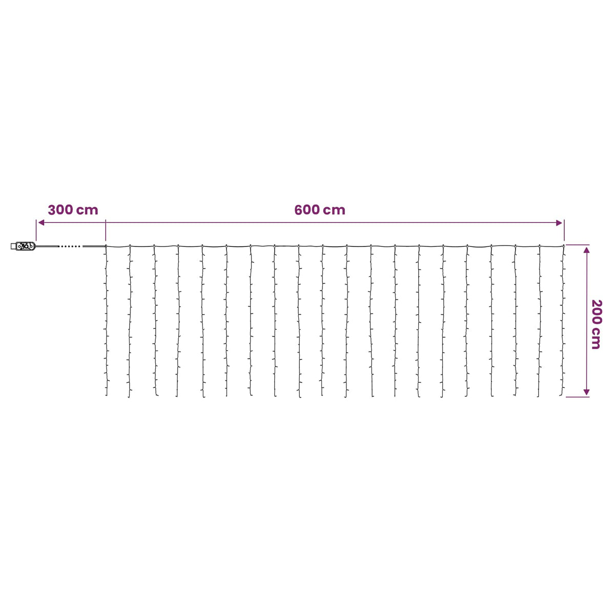 Curtain Lights 400 LEDs Cold White 600 x 200 cm