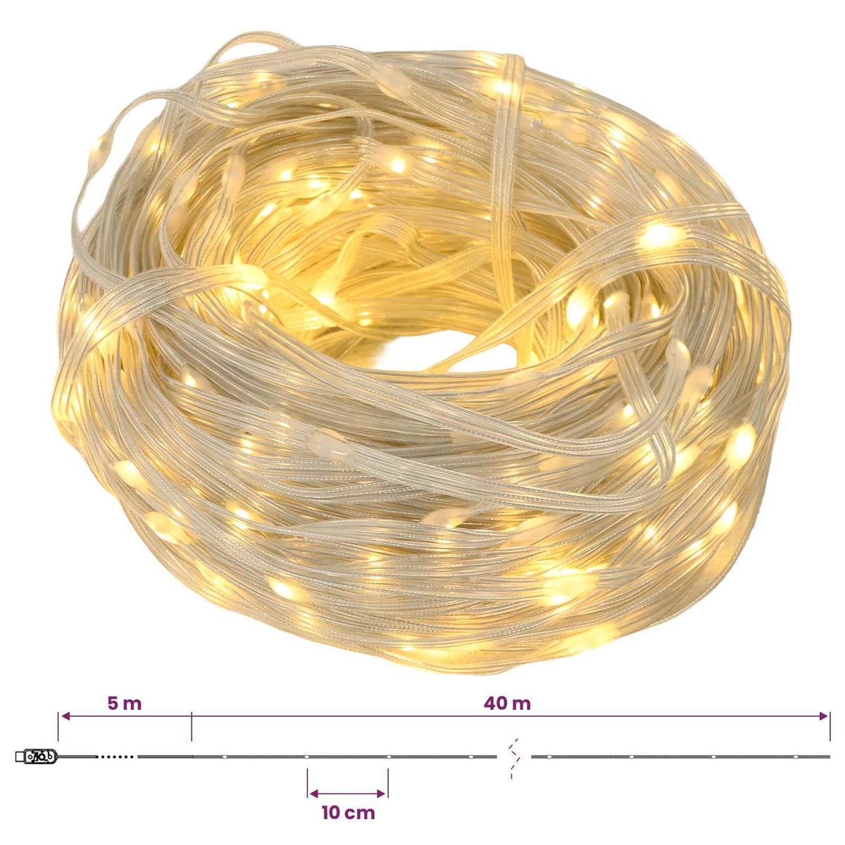 Rope Lights 400 LEDs Warm White 40 m