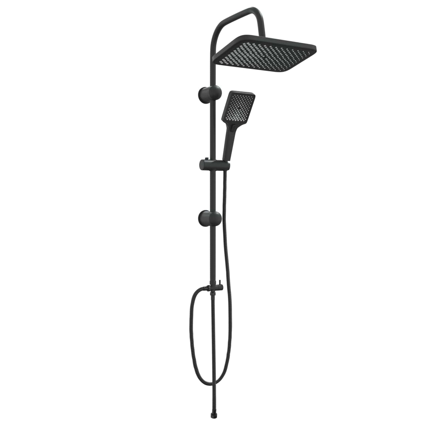 Shower System with Shower Head Black Stainless Steel