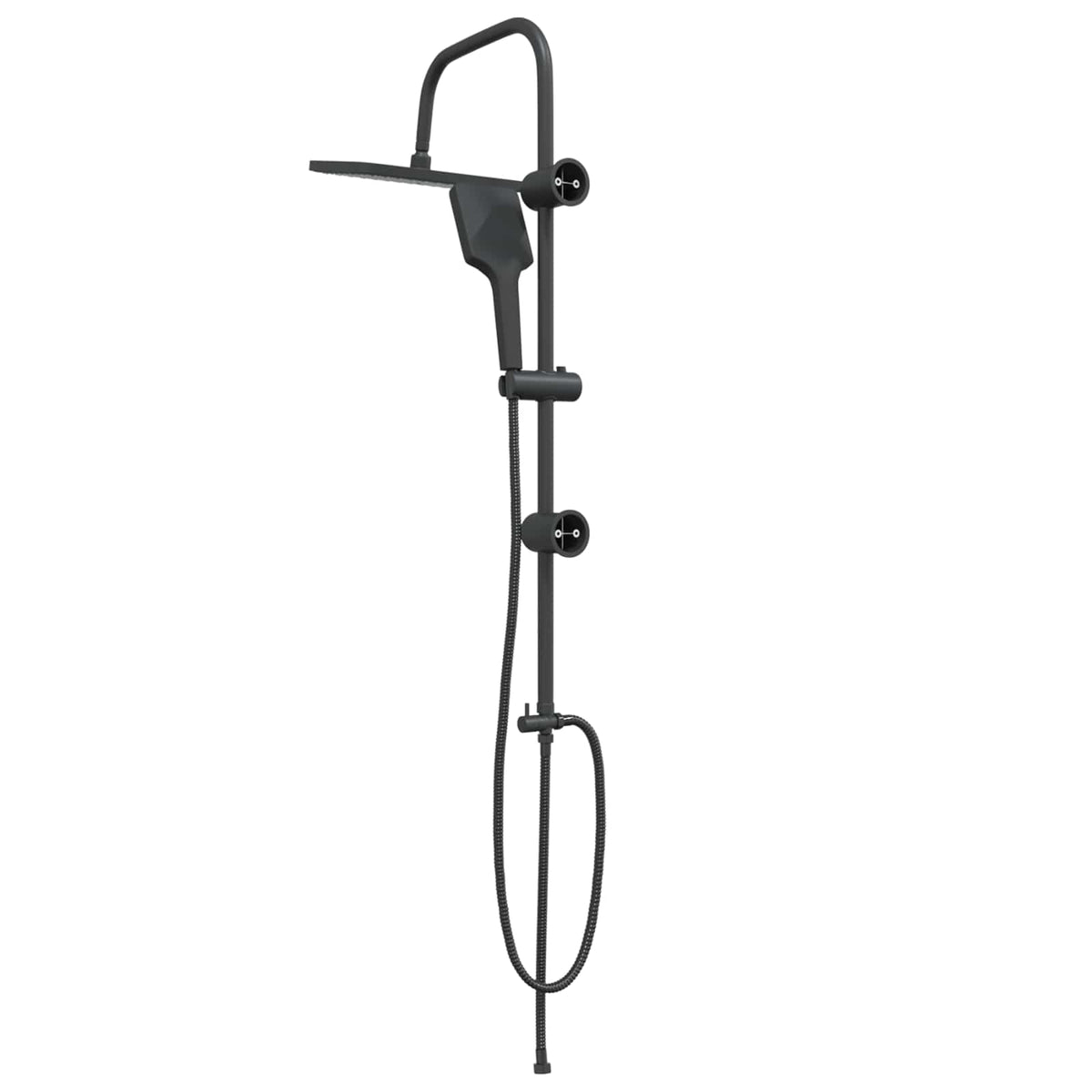 Shower System with Shower Head Black Stainless Steel