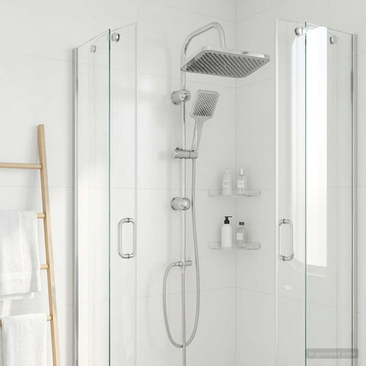 Shower System with Shower Head Chrome Stainless Steel