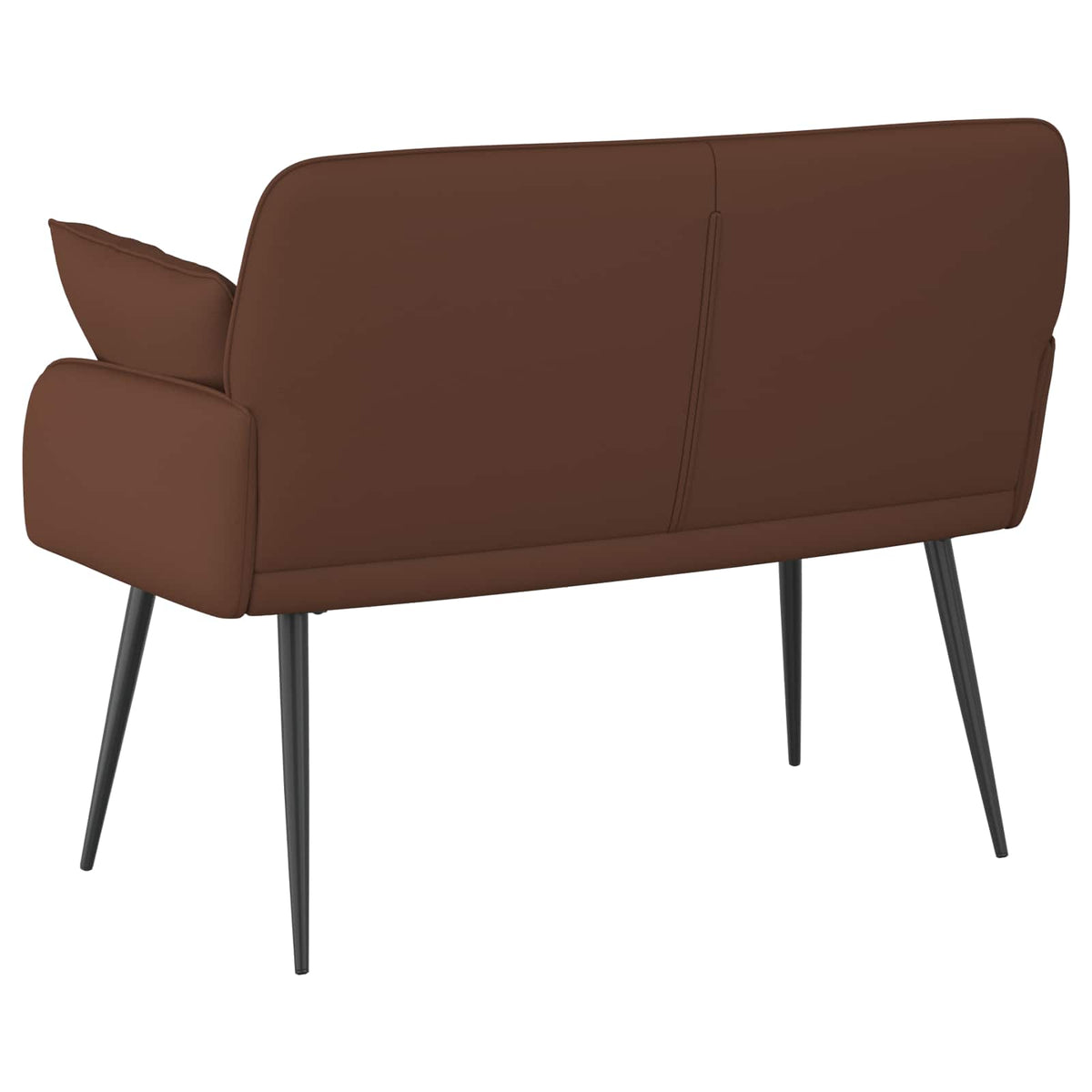 2 Seater Sofa with Metal Legs 2-Seater Brown Faux Leather