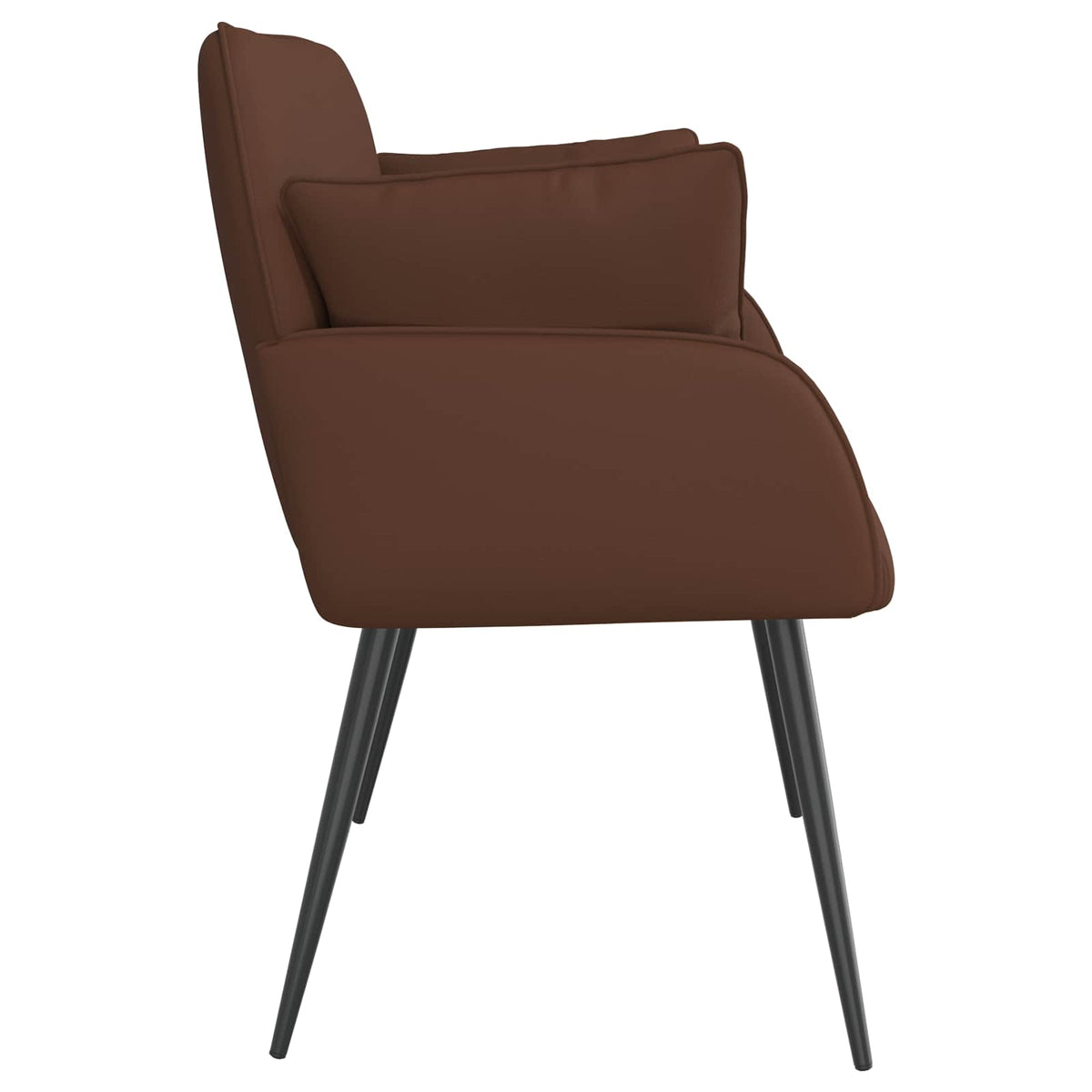 2 Seater Sofa with Metal Legs 2-Seater Brown Faux Leather