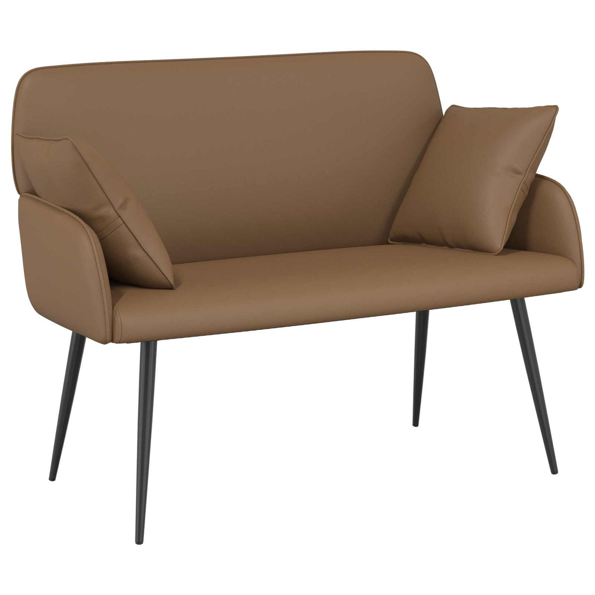 2 Seater Sofa with Metal Legs 2-Seater Cappuccino Faux Leather