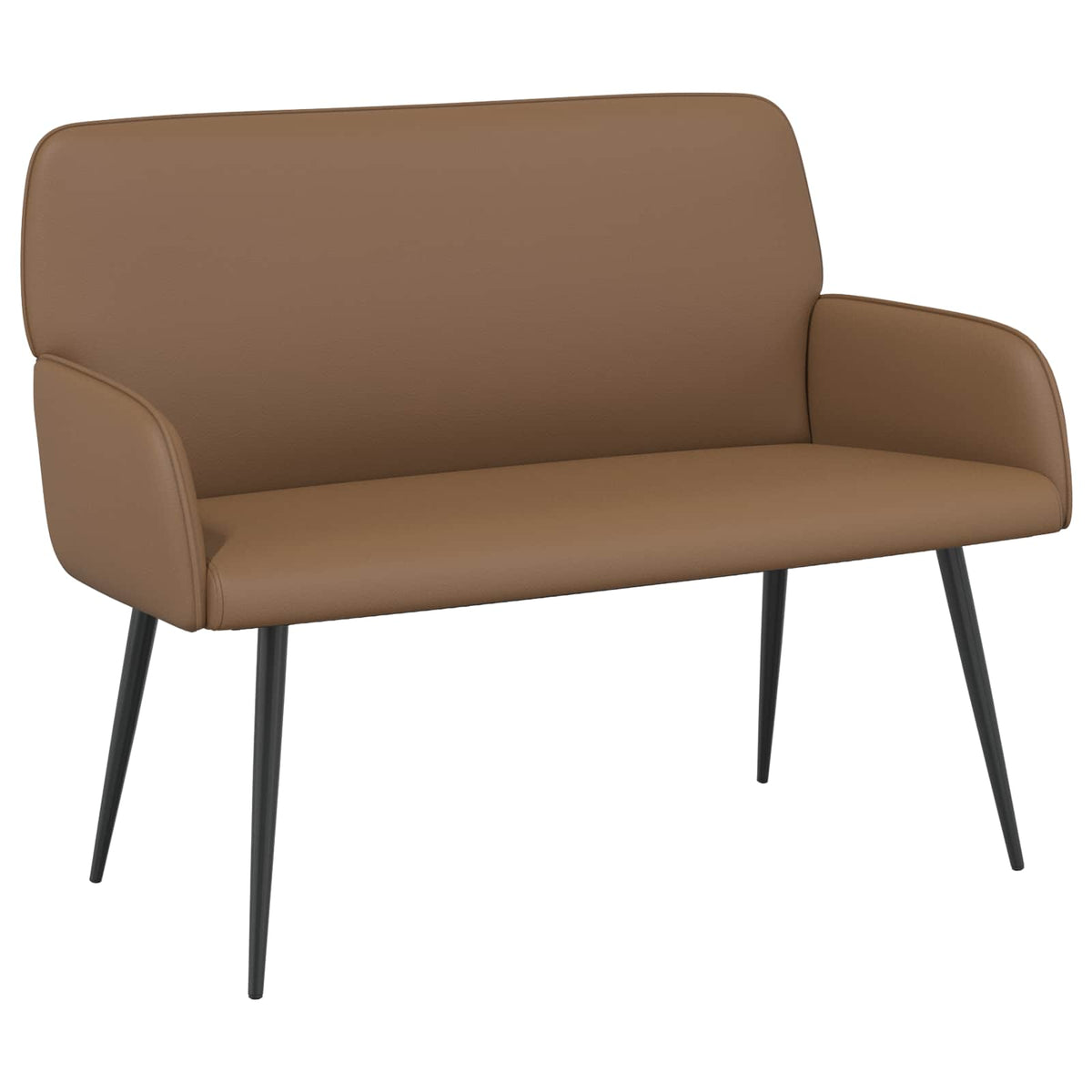 2 Seater Sofa with Metal Legs 2-Seater Cappuccino Faux Leather