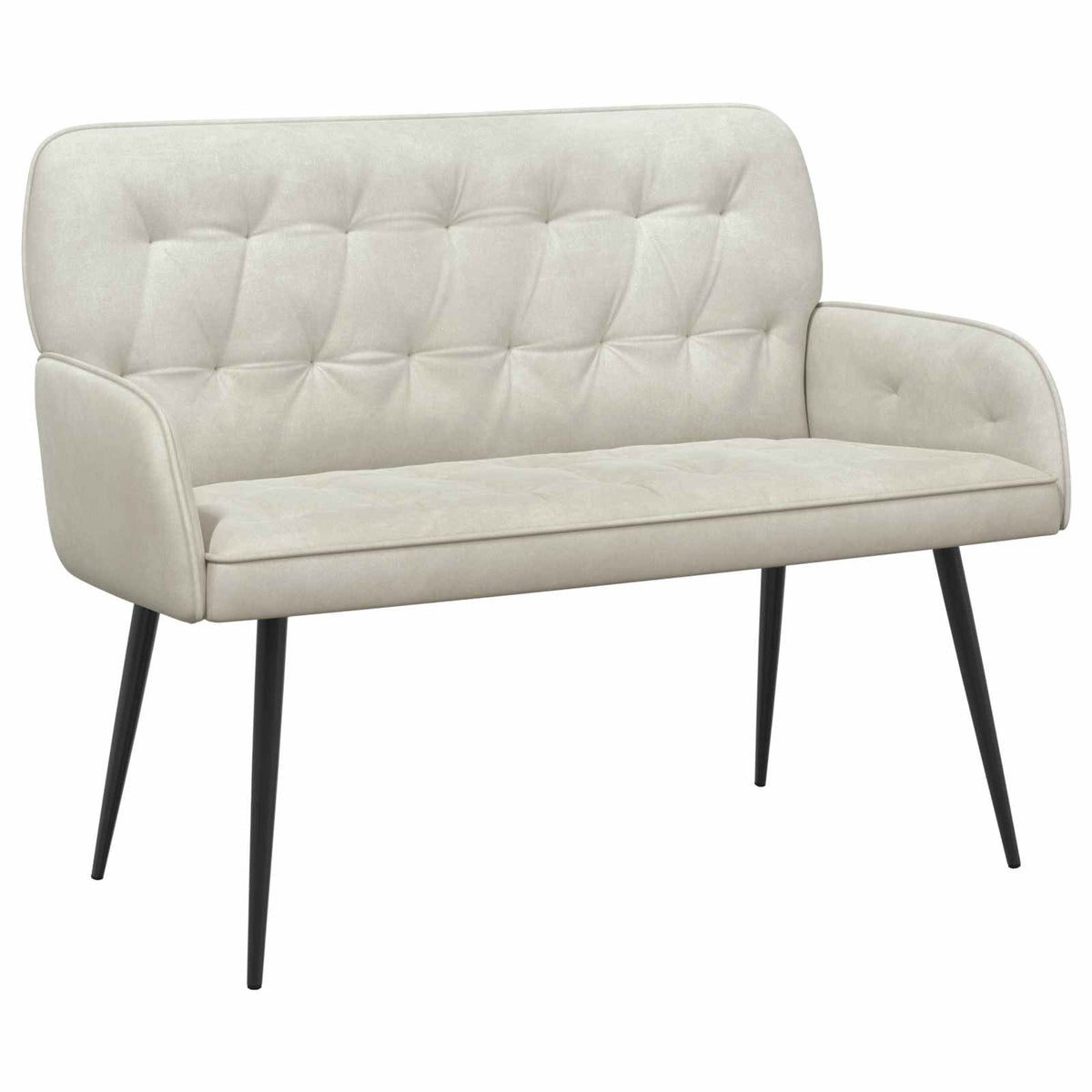2 Seater Sofa with Metal Legs 2-Seater Cream Velvet