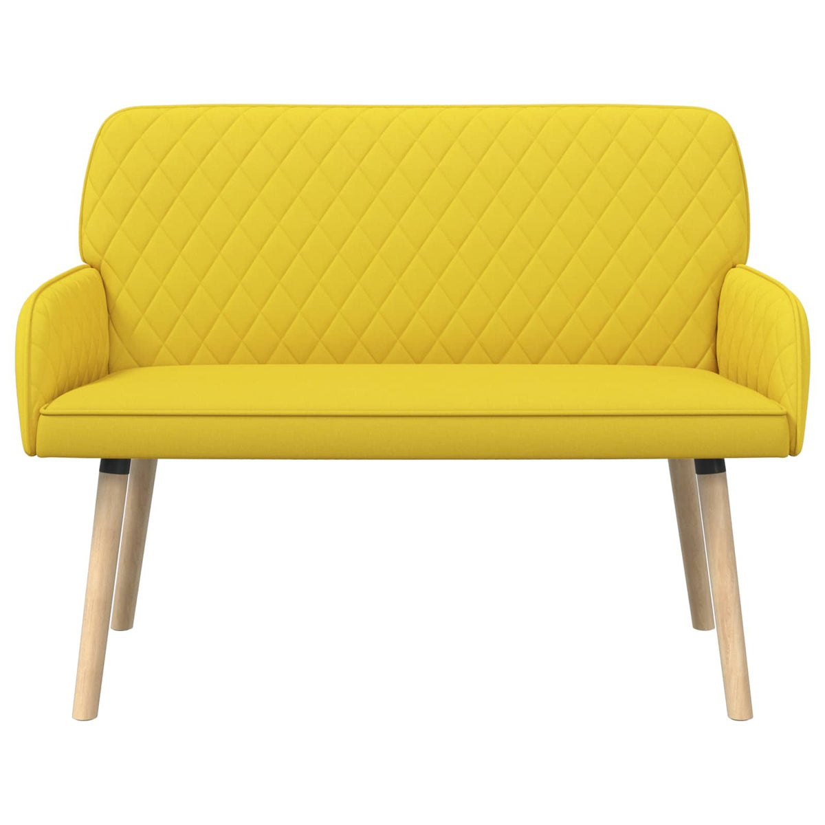 2 Seater Sofa with Solid Wood Legs 2-Seater Light Yellow