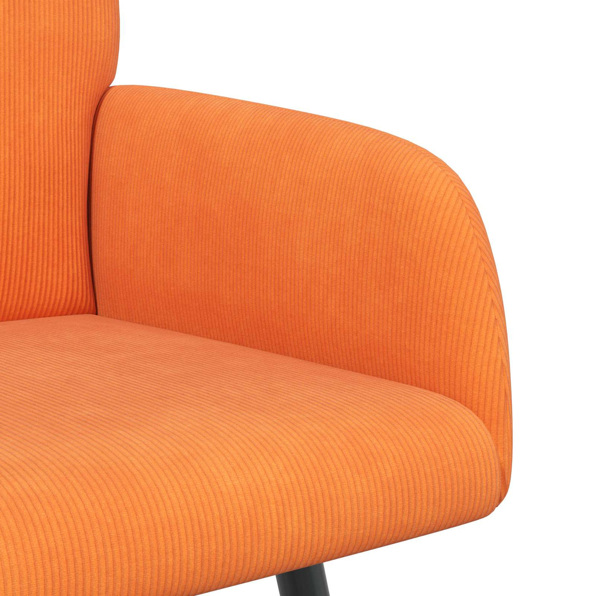 2 Seater Sofa with Metal Legs 2-Seater Orange Corduroy Fabric