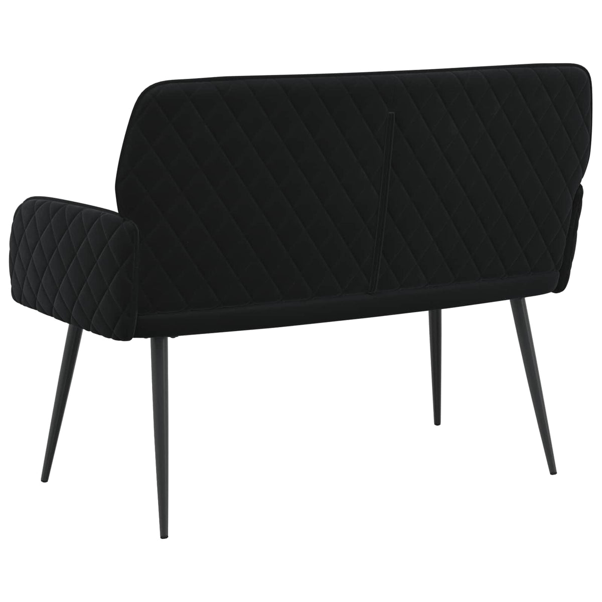 2 Seater Sofa with Metal Legs 2-Seater Black Velvet