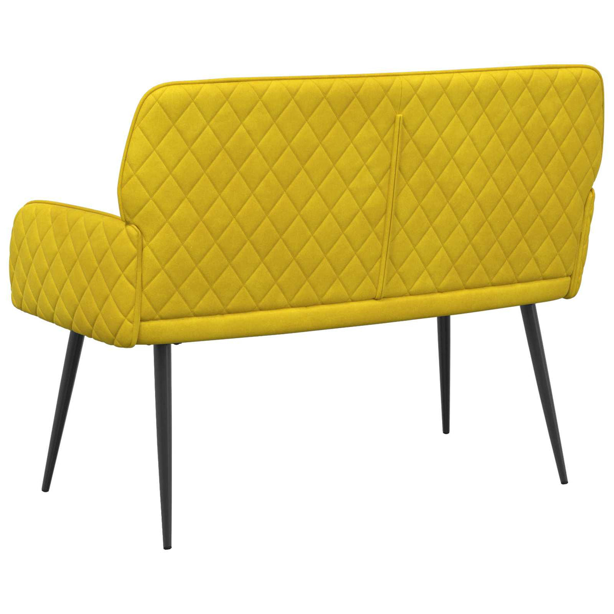 2 Seater Sofa with Metal Legs 2-Seater Yellow Velvet