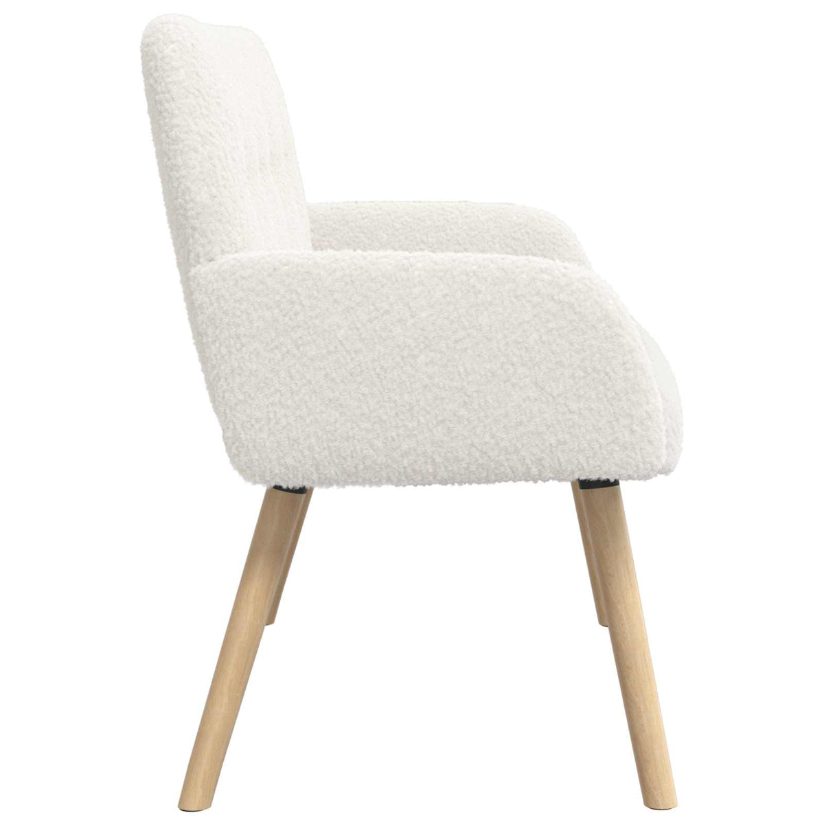 2 Seater Sofa with Solid Wood Legs Cream Bouclé