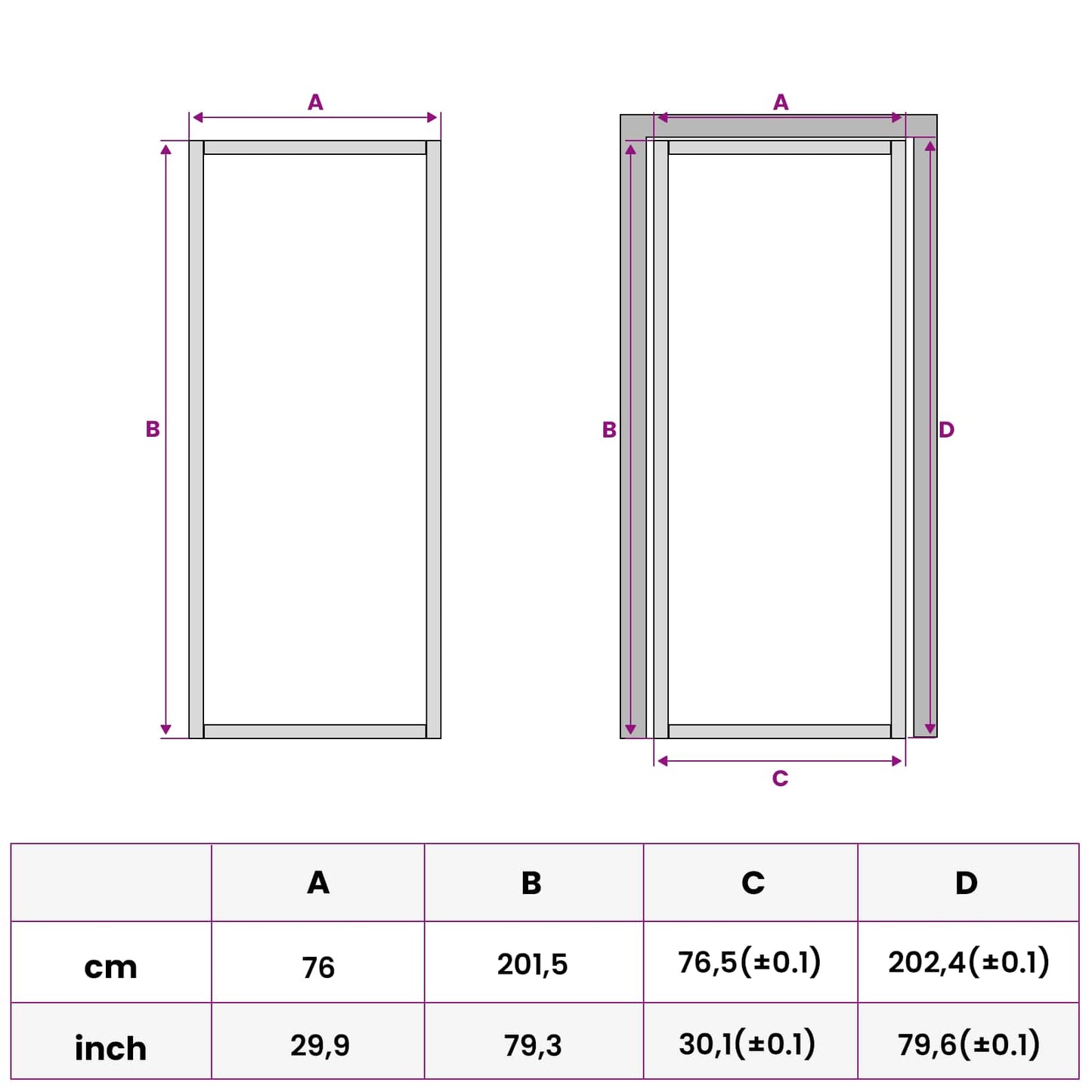 Interior Door 76 x 201.5 cm Tempered Glass and Aluminium