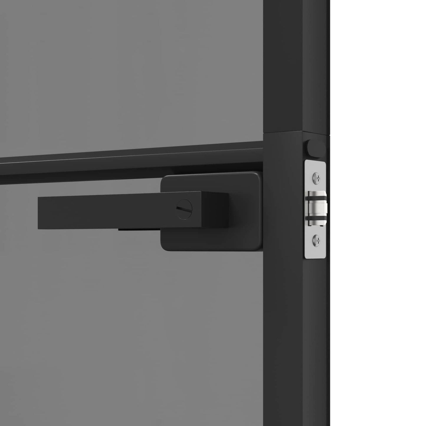 Interior Door 83 x 201.5 cm Tempered Glass and Aluminium