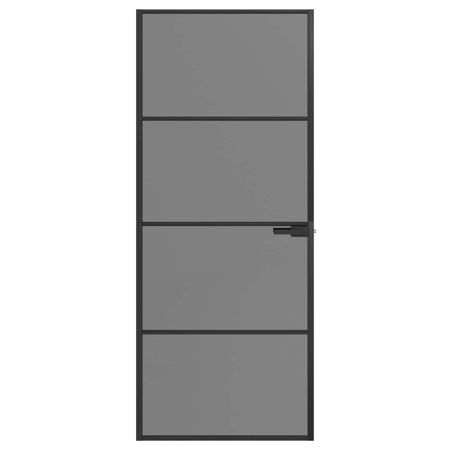 Interior Door 83 x 201.5 cm Tempered Glass and Aluminium