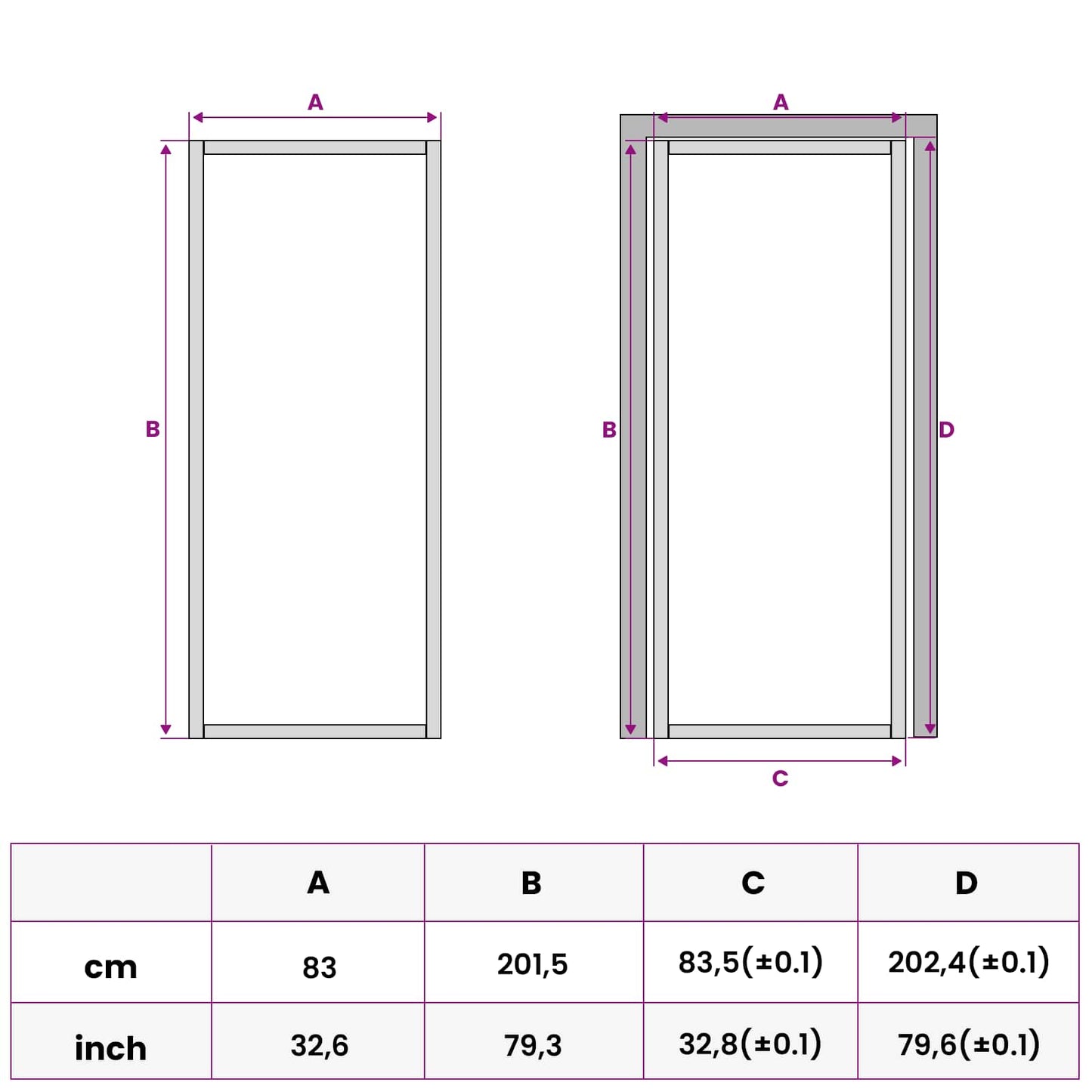 Interior Door 83 x 201.5 cm Tempered Glass and Aluminium