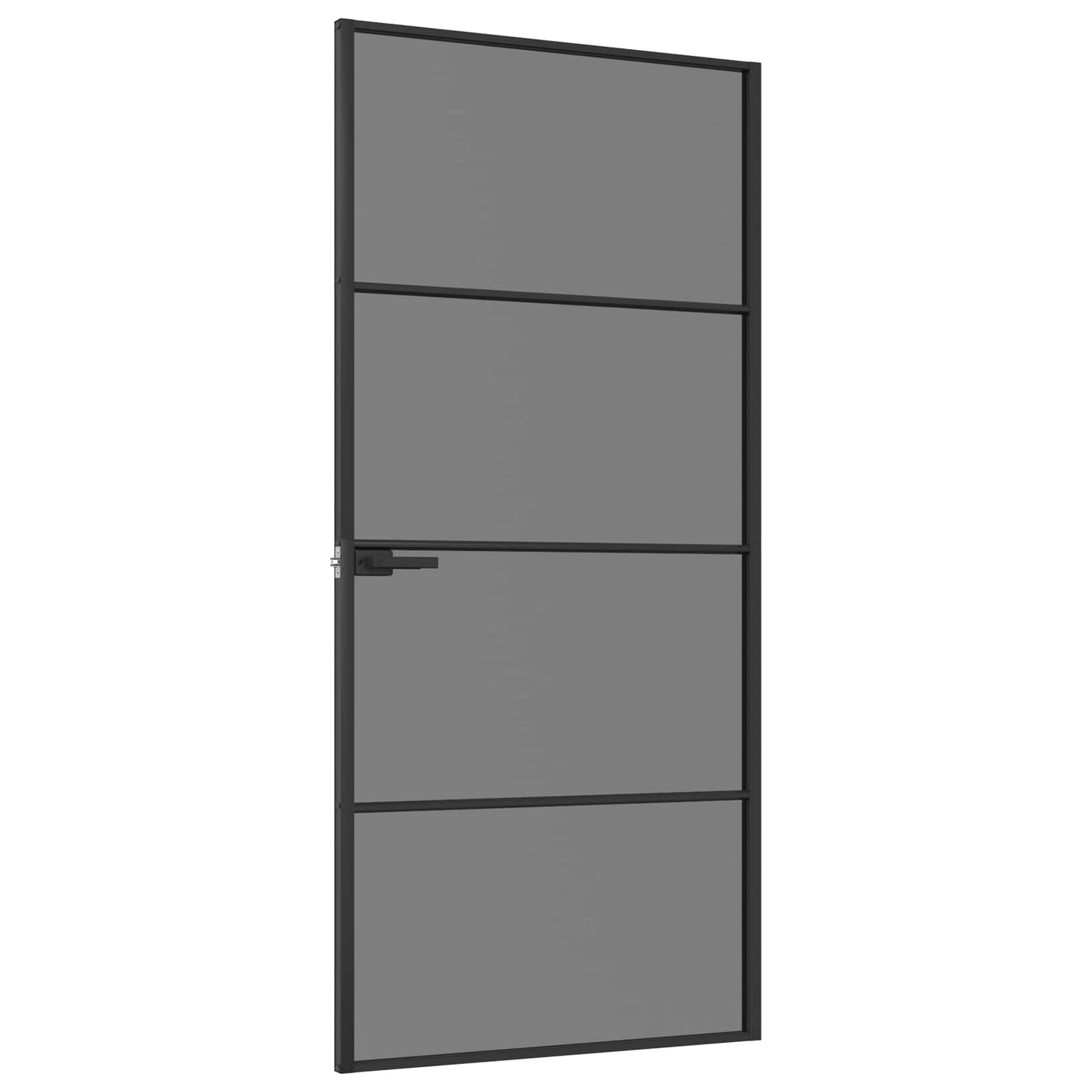 Interior Door 93 x 201.5 cm Tempered Glass and Aluminium