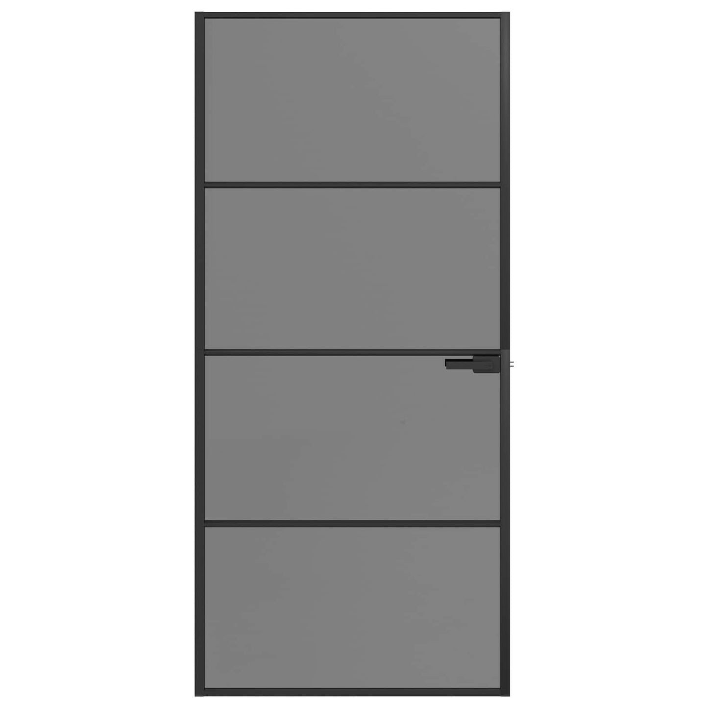 Interior Door 93 x 201.5 cm Tempered Glass and Aluminium