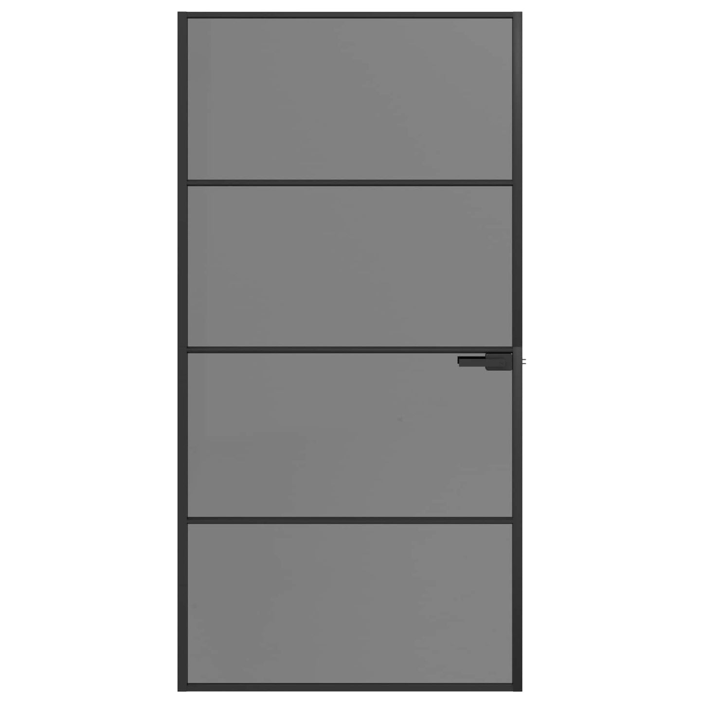 Interior Door 102.5 x 201.5 cm Tempered Glass and Aluminium