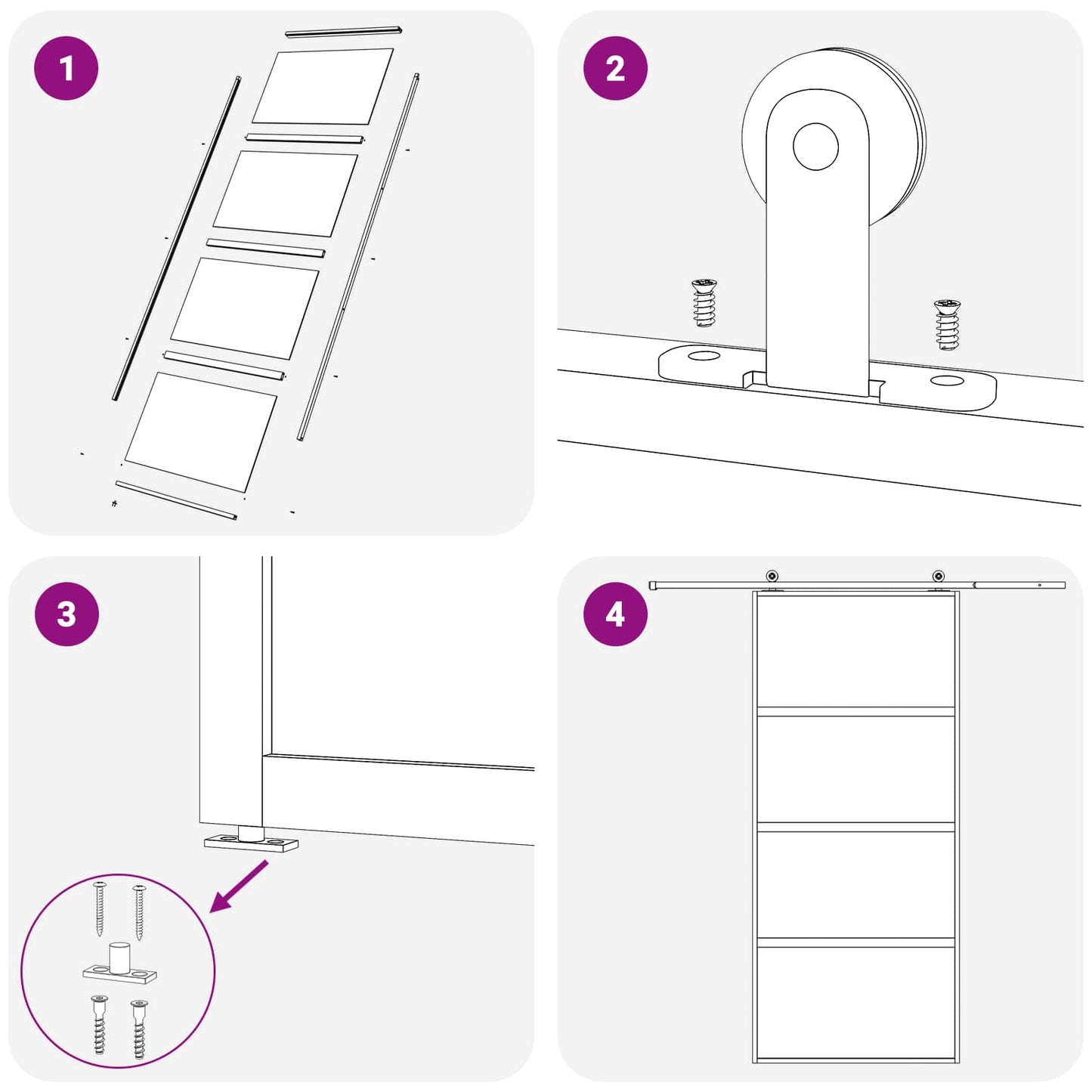 Sliding Door 76 x 205 cm Tempered Glass and Aluminium