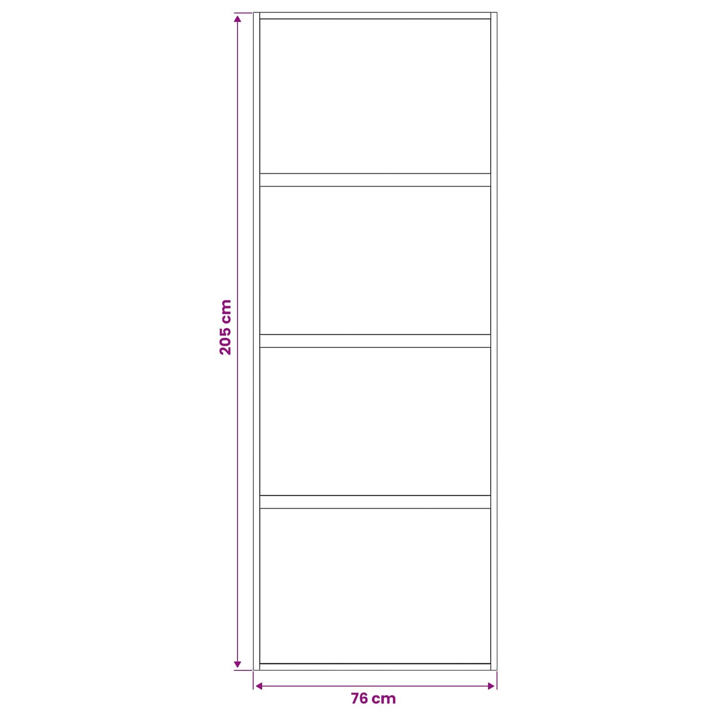 Sliding Door 76 x 205 cm Tempered Glass and Aluminium