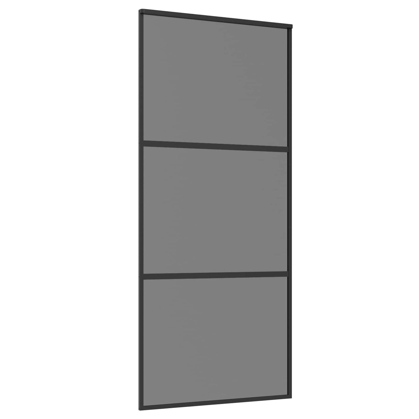 Sliding Door 90 x 205 cm Tempered Glass and Aluminium