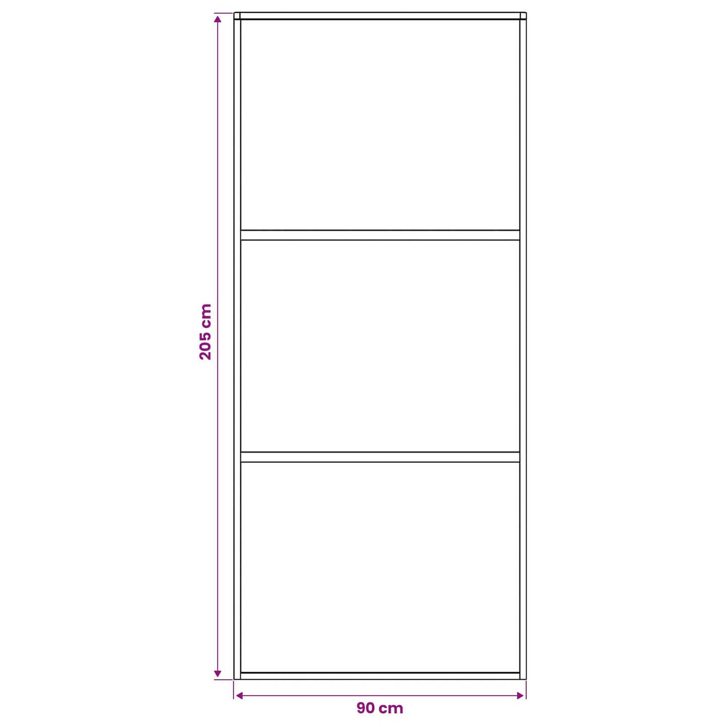Sliding Door 90 x 205 cm Tempered Glass and Aluminium