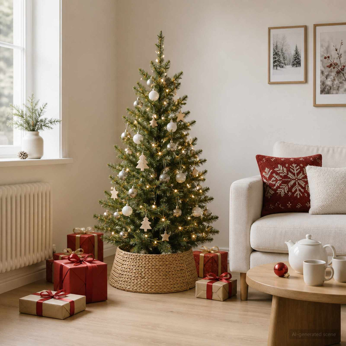 Christmas Tree Collar Round Natural Dia. 45 x 22 cm