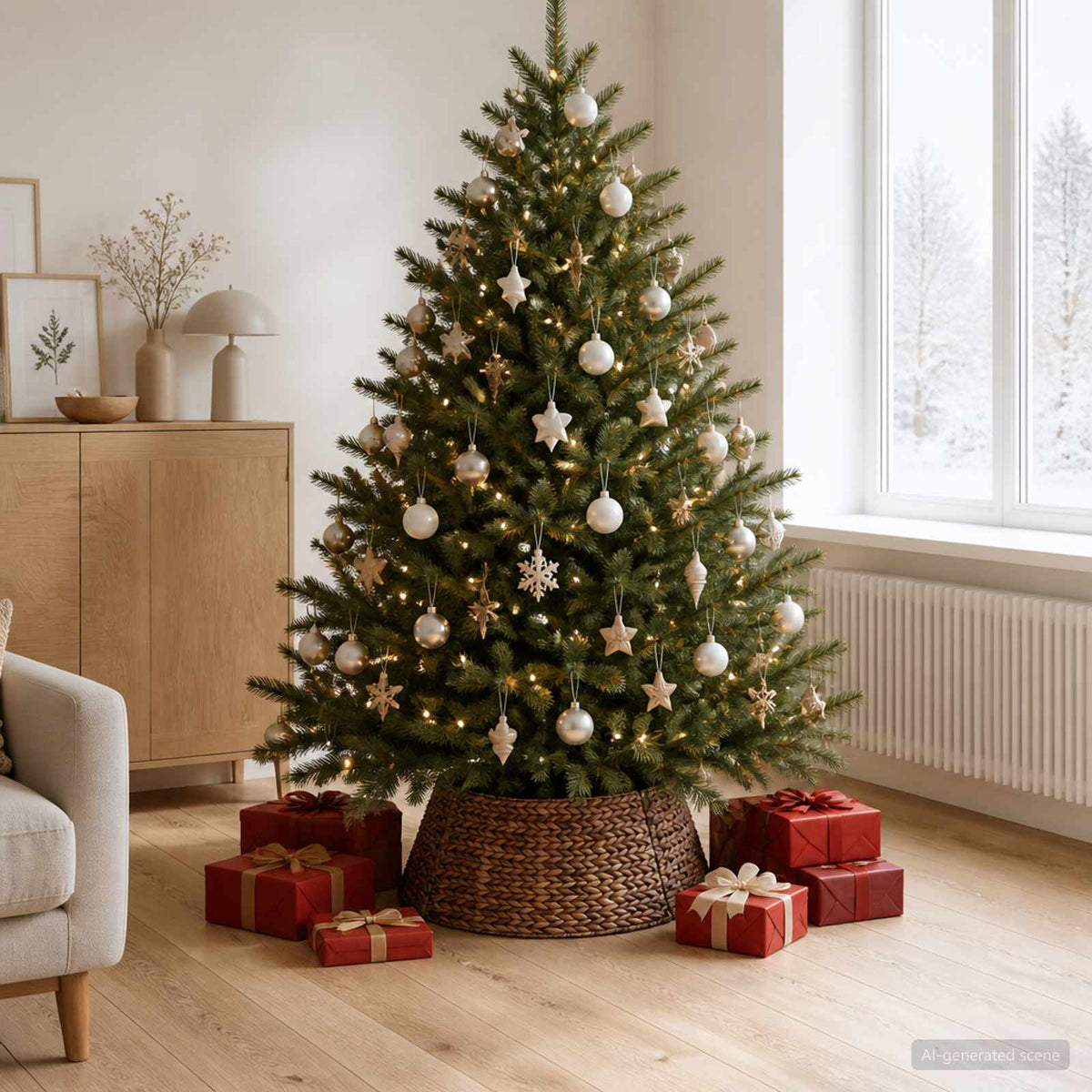 Christmas Tree Collar Round Brown Dia. 60 x 22 cm