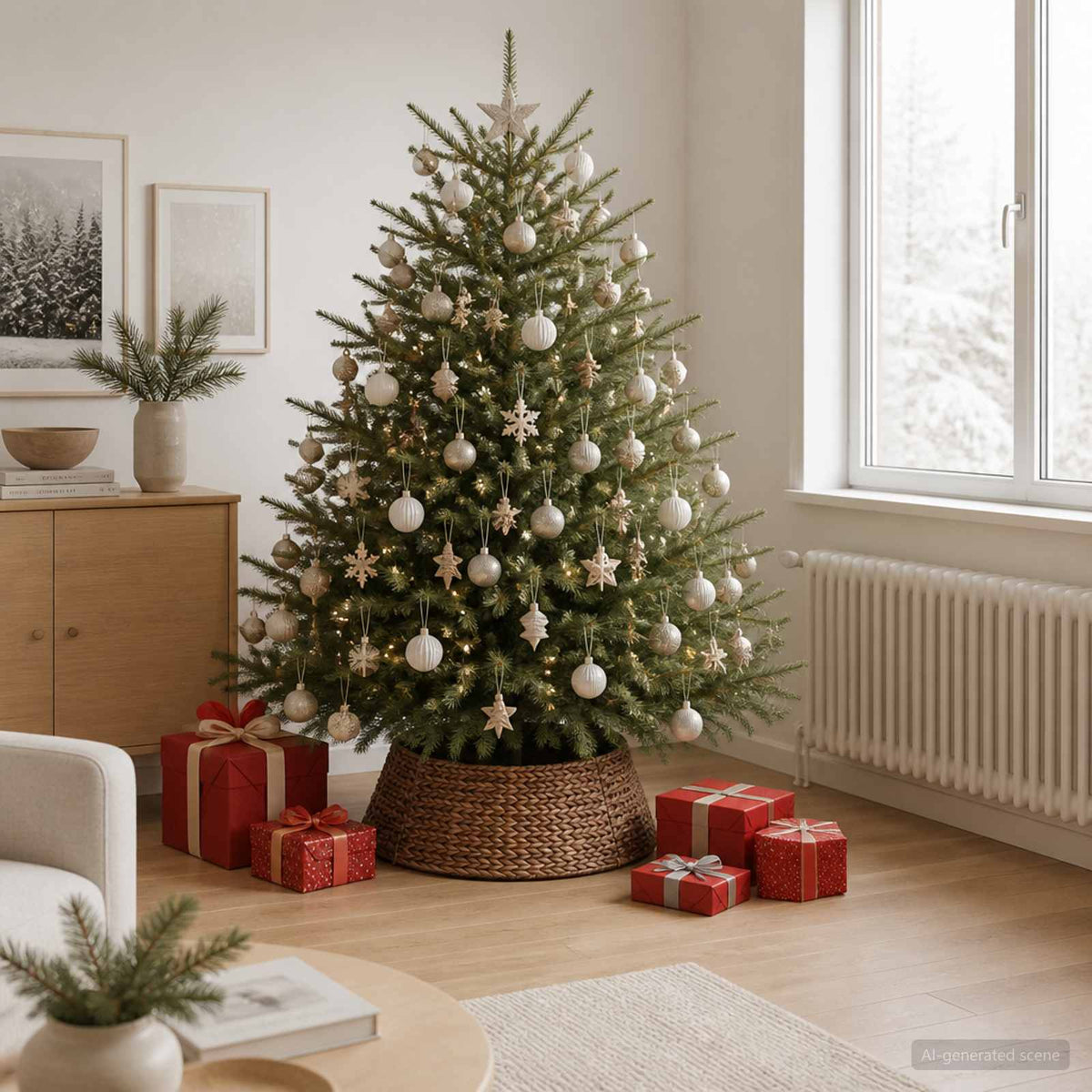 Christmas Tree Collar Round Brown Dia. 75 x 25 cm