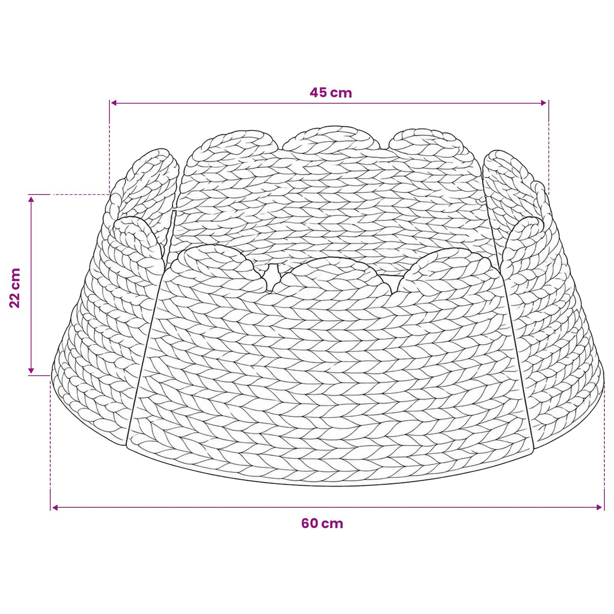 Christmas Tree Collar Round Natural Dia. 60 x 22 cm