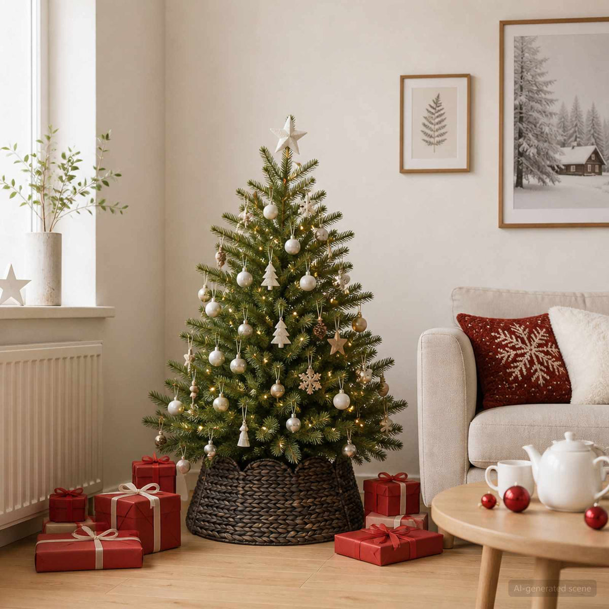 Christmas Tree Collar Round Black Dia. 45 x 22 cm